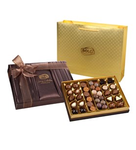 Premium Saten Kahve Kutu Çikolata 500 Gr